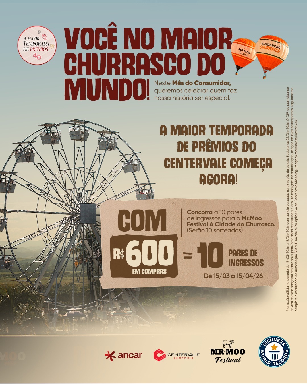 Promoção no CenterVale leva clientes ao Mr.Moo Festival com cupons em dobro